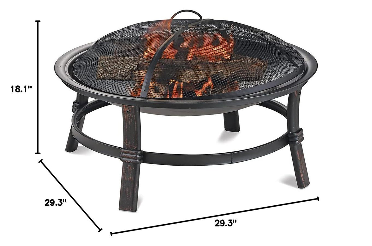 Brushed Copper Wood-Burning Fire Pit