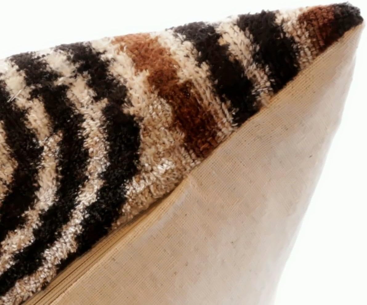 Velvet Geometric Throw Pillow – 16"x24" Black & White