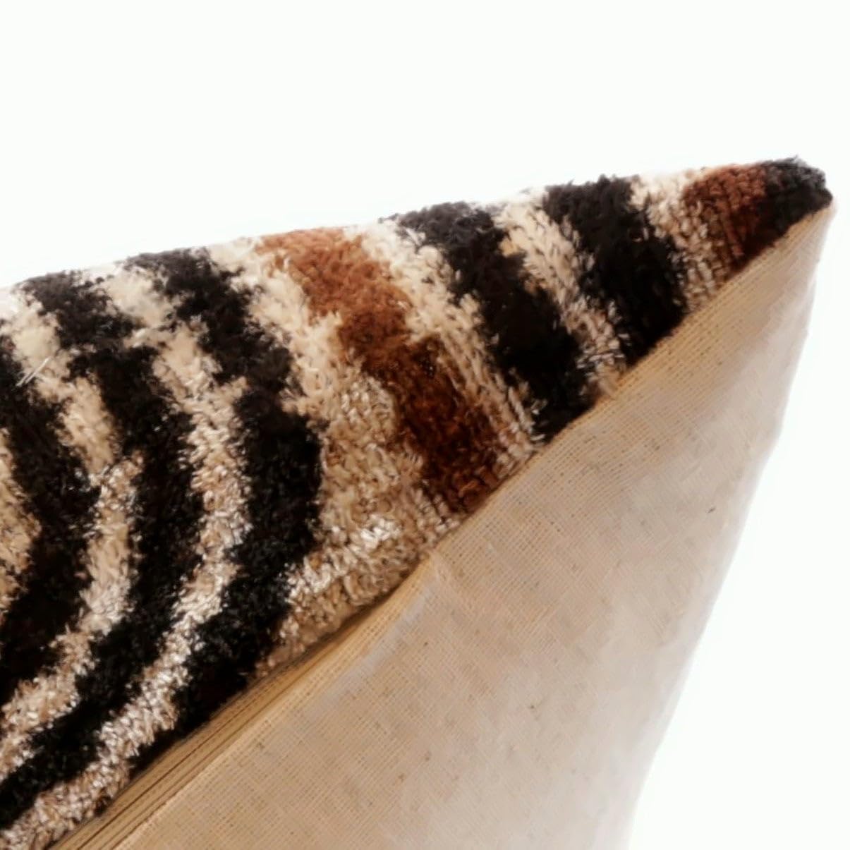 Velvet Geometric Throw Pillow – 16"x24" Black & White