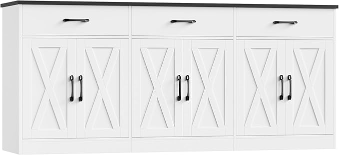 71" Farmhouse Sideboard Buffet Cabinet with Storage