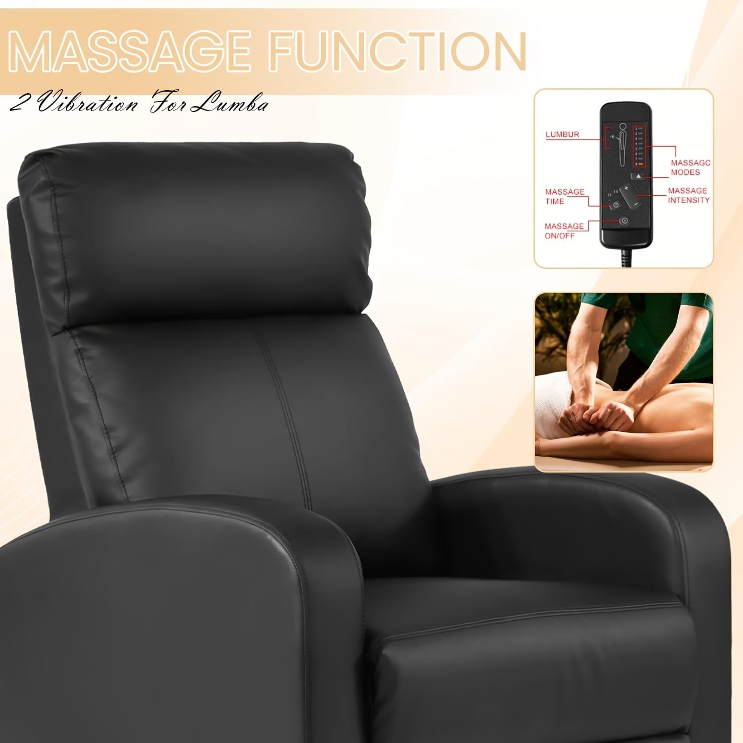 PU Leather Massage Recliner Chair
