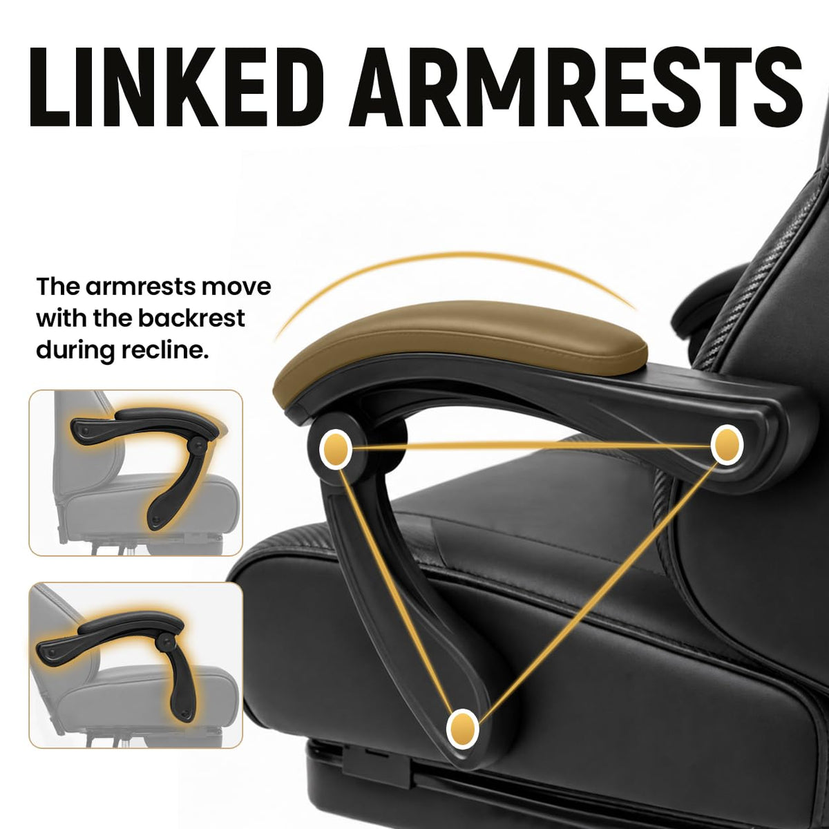 Gaming Chair for Adults with Footrest,Upgraded Ergonomic Chair,All Black