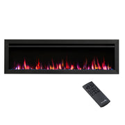 SimpliFire Allusion Slim 60" Electric Fireplace, Fully Recessed or Wall Mounted, 9 Flame Colors, Black & Clear Crystals, Logs, 13 Ember Bed Colors, Remote Control, Adjustable Heat, 750-1500W