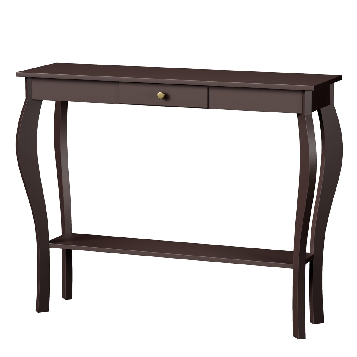 39" Narrow Console Table with Drawer, Espresso