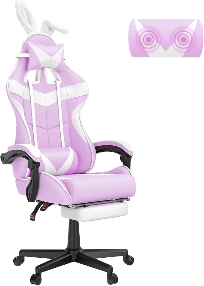Gaming Chair with Footrest & Lumbar Support