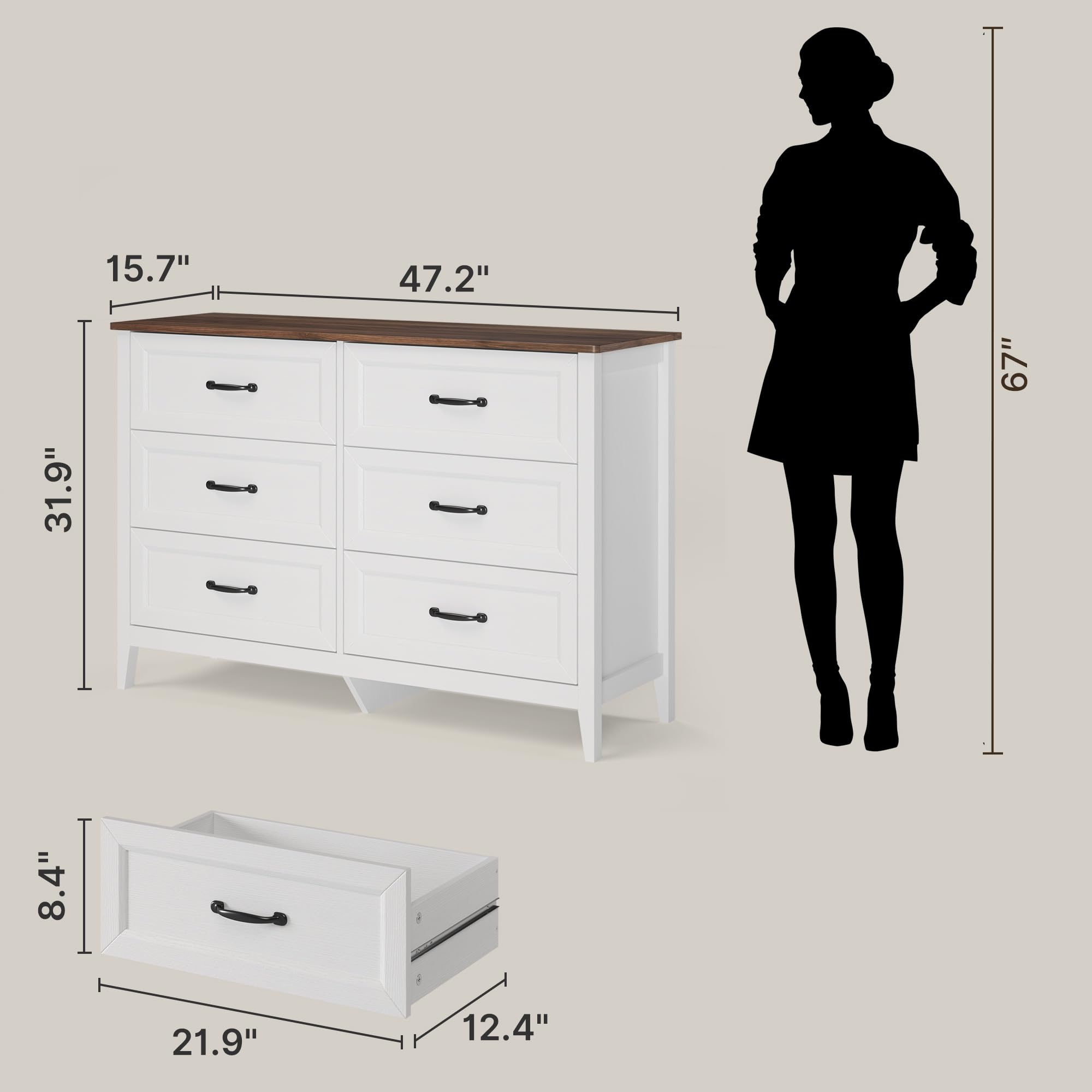 5-Drawer Dresser & 6-Drawer Chest Set