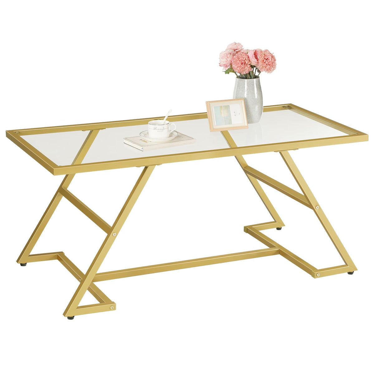Gold Glass Coffee Table