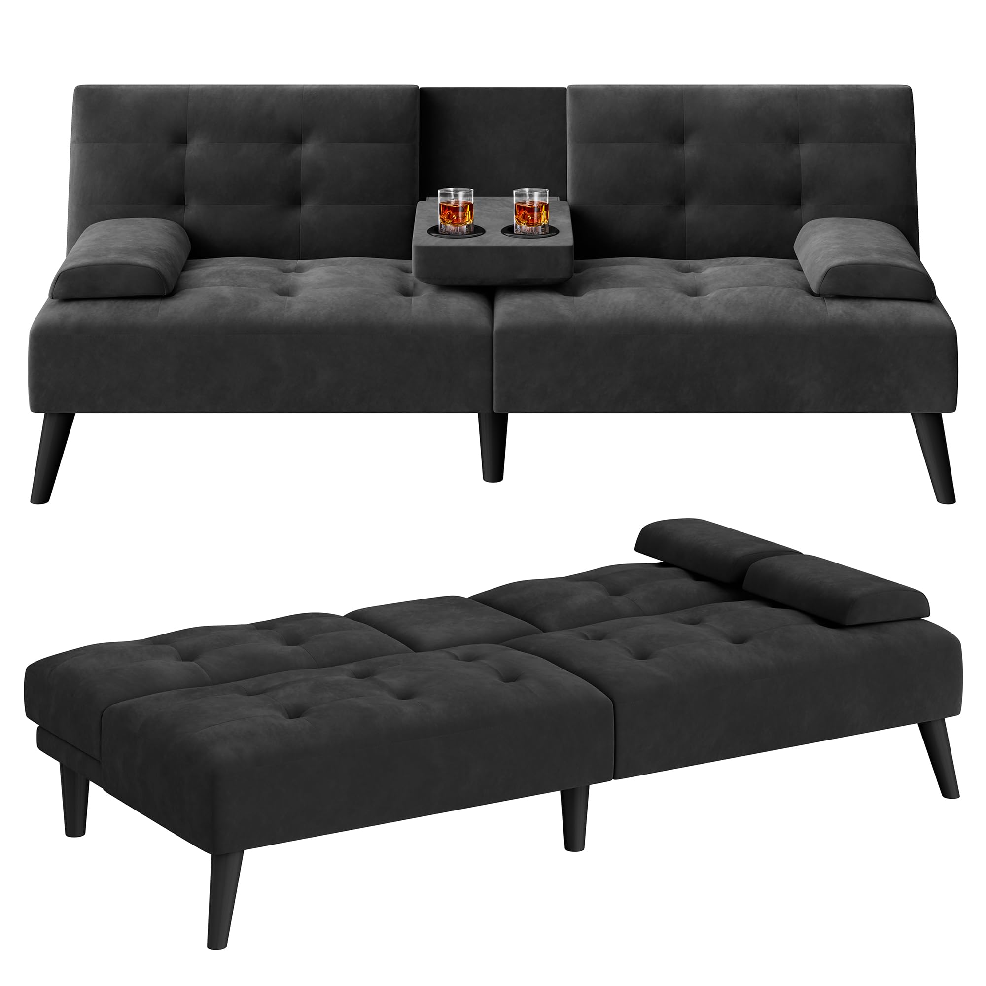 64" Convertible Futon Sofa Bed