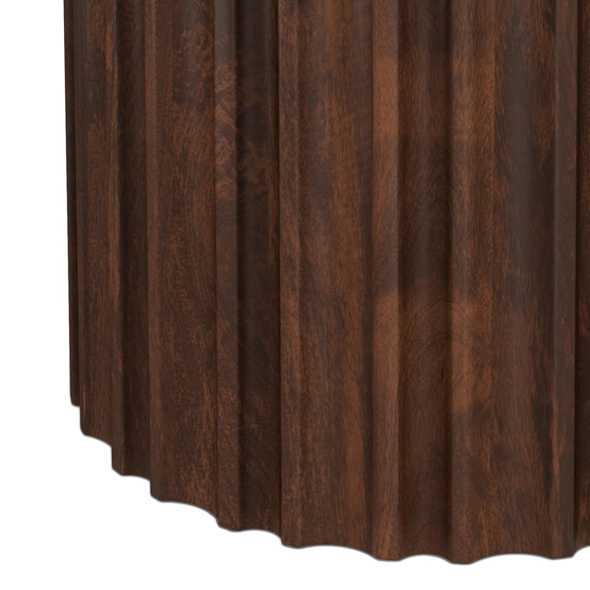 Fluted Mango Wood Side Table