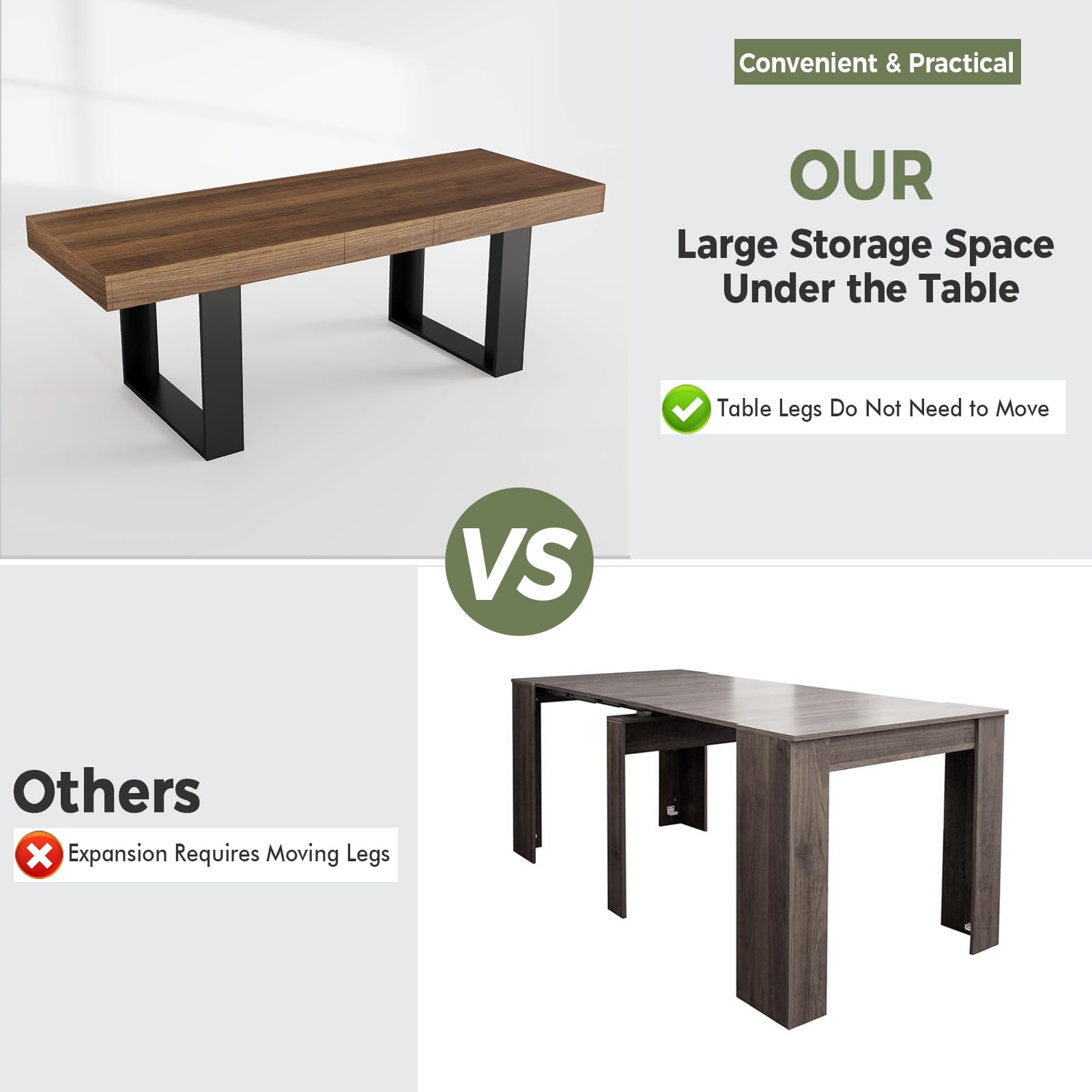 Extendable Farmhouse Dining Table for 8–10
