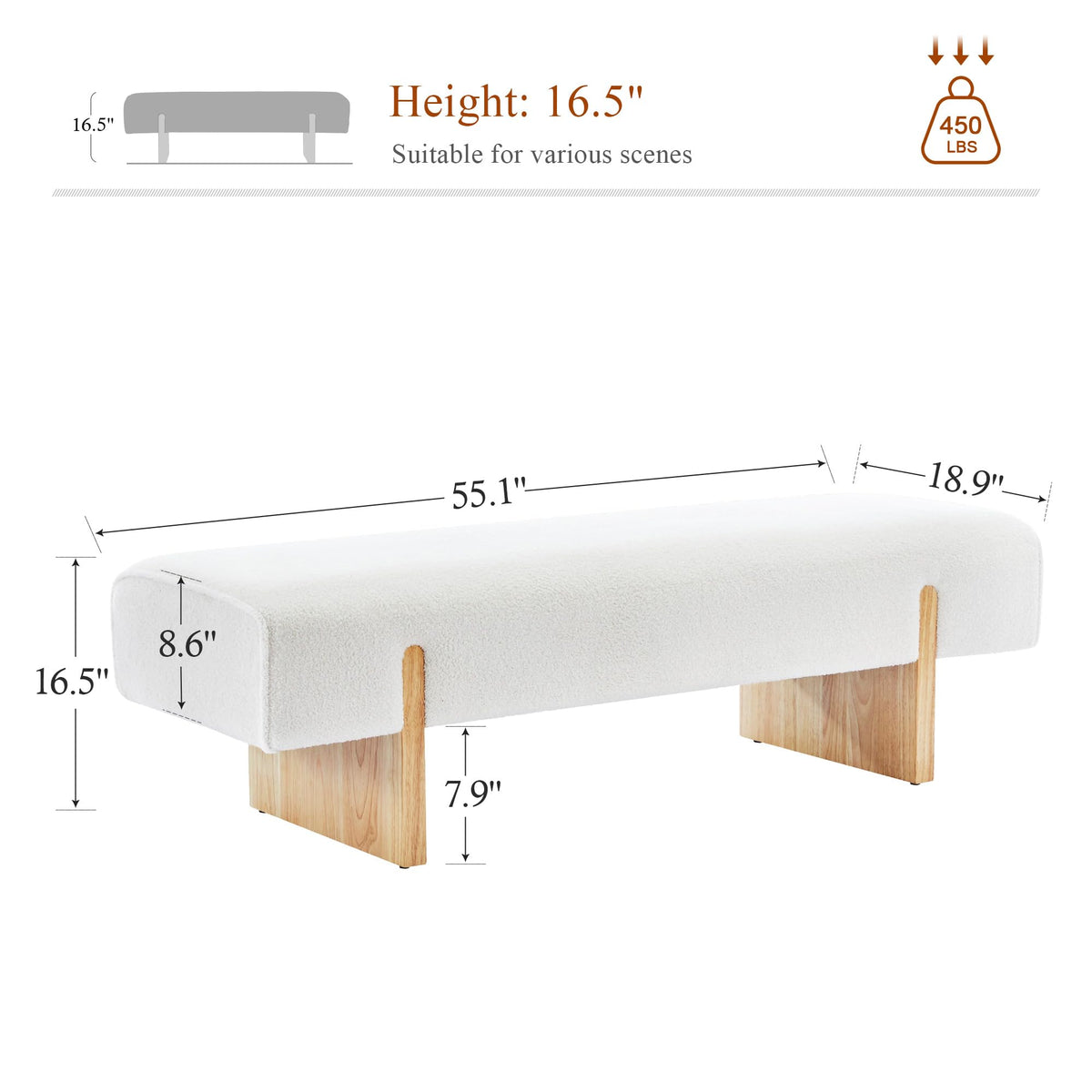Teddy Upholstered Bed Bench