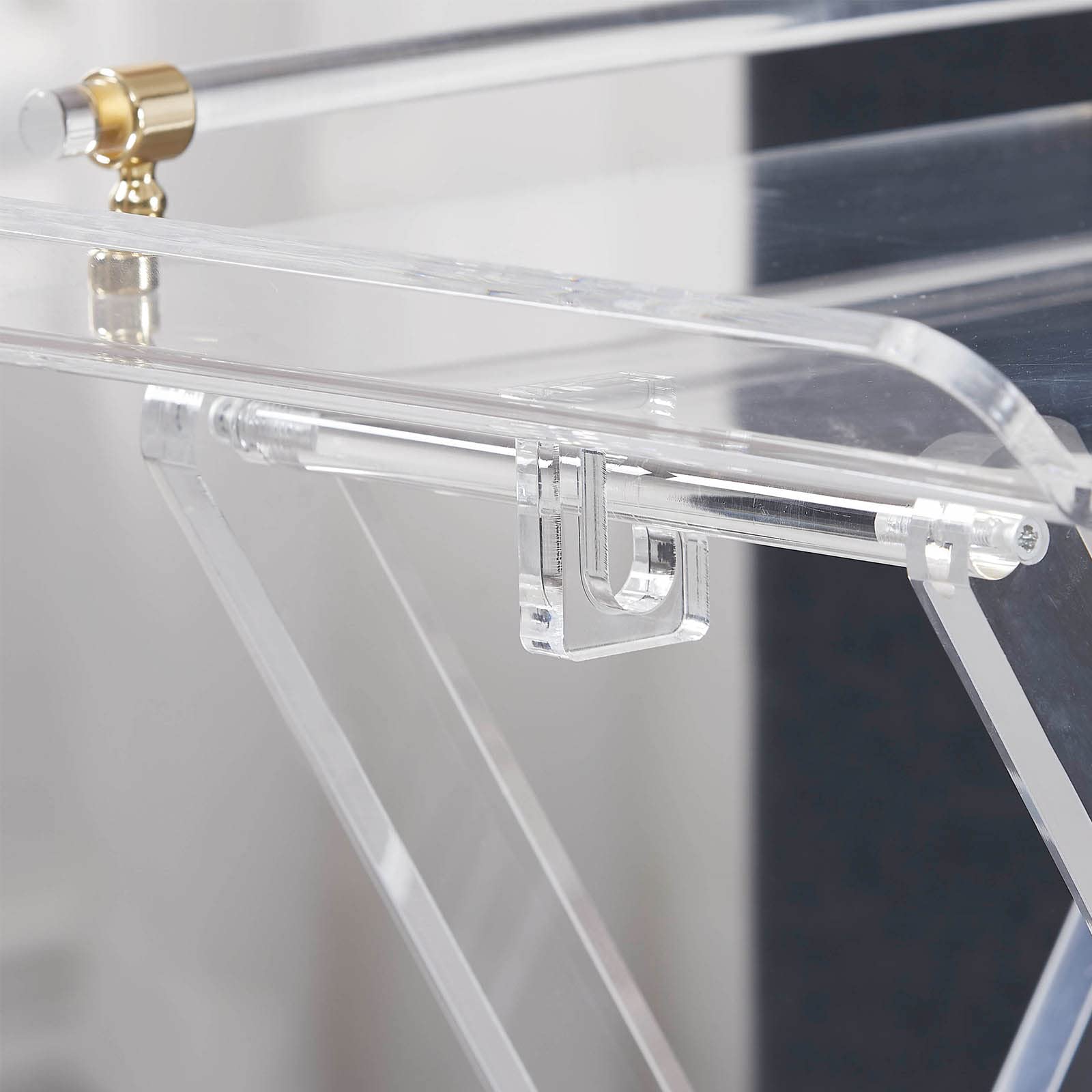 Clear Acrylic Folding Side Table with Handle