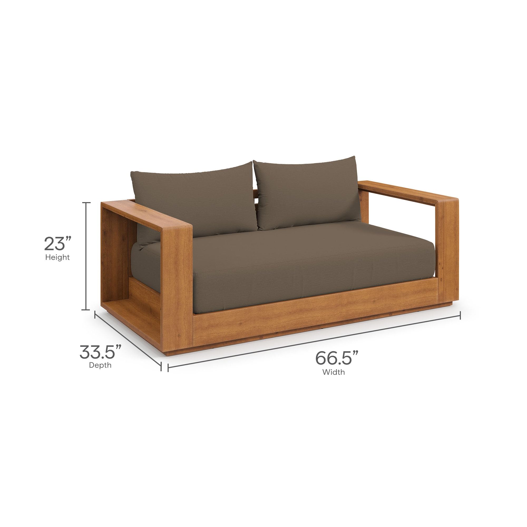Acacia Wood Outdoor Patio Loveseat