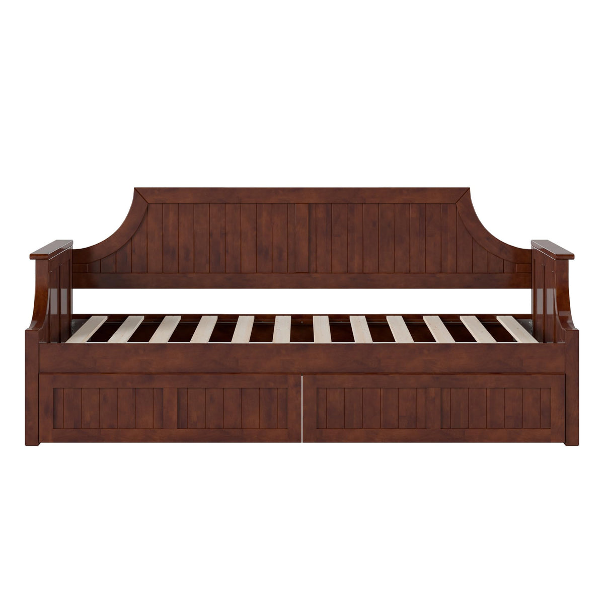 AFI, Cambridge Twin Wood Daybed with 2 Storage Drawers, Walnut