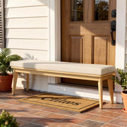 Acacia Wood Outdoor Bench with Cushion