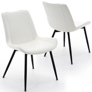 Pearl White Faux Leather Dining Chairs, Set of 2