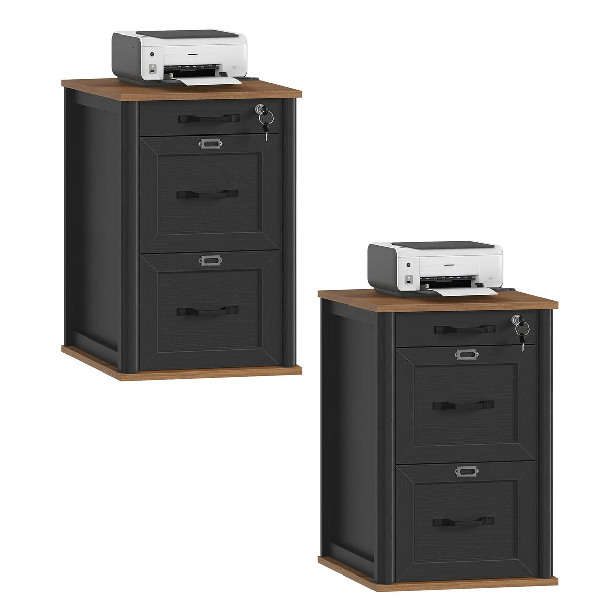 3-Drawer Locking File Cabinet Set of 2