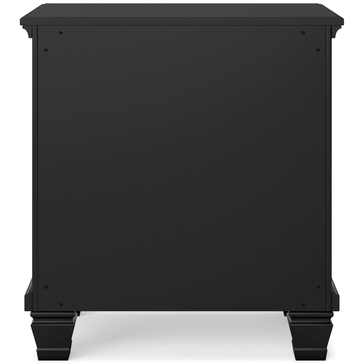 Black Two-Drawer Farmhouse Nightstand