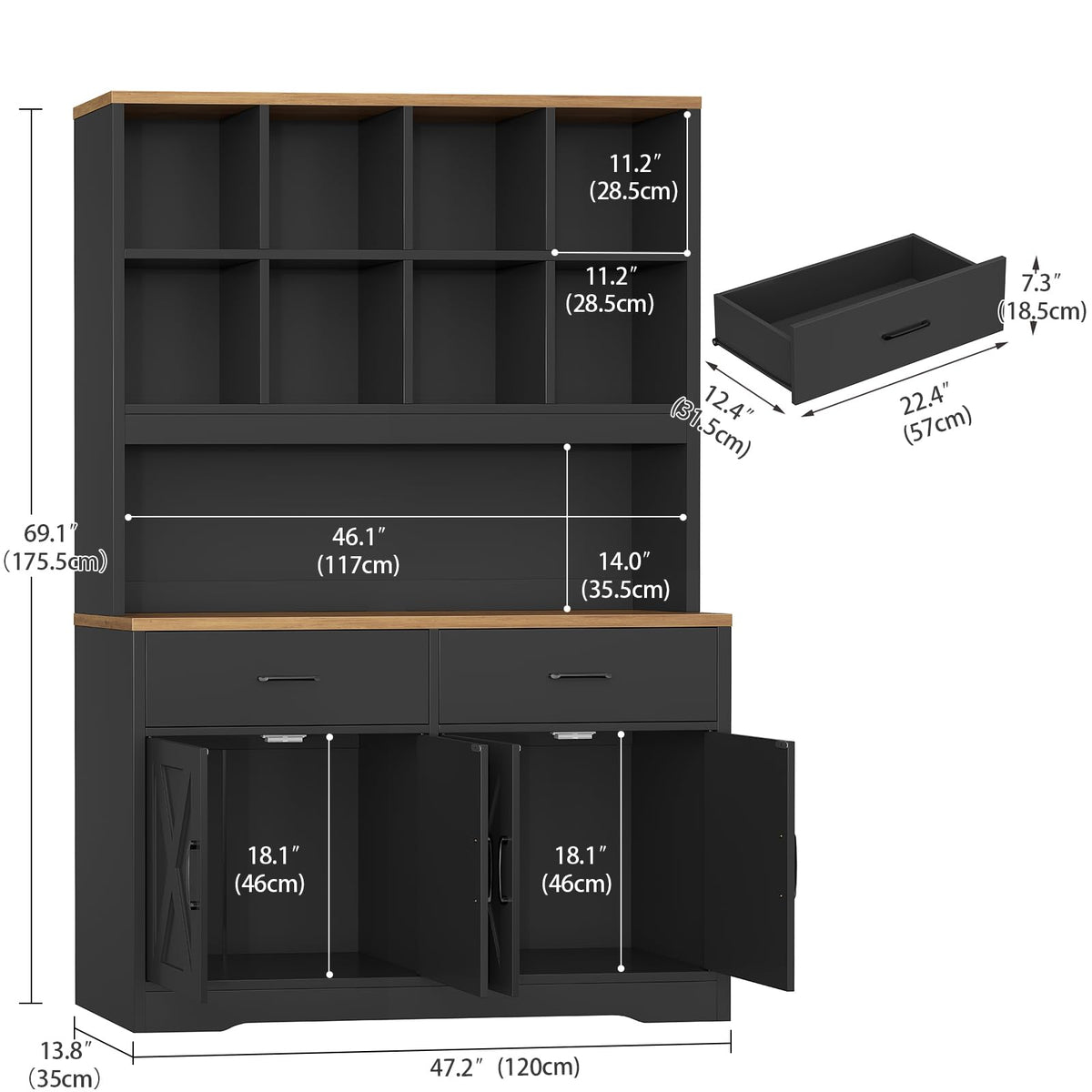 Tall Storage Cabinet with Drawers
