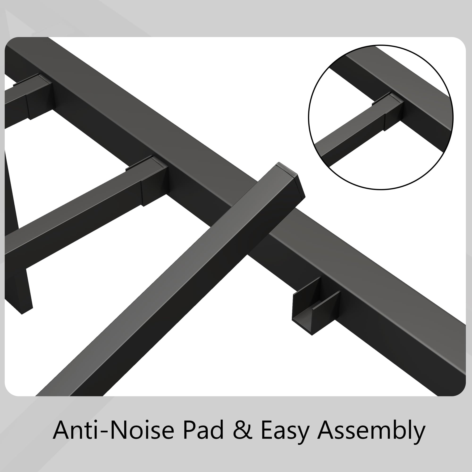 zunatu Full Size Metal Platform Bed Frame/Victorian Style Headboard and Footboard/Steel Slat Support/Easy Assembly/No Box Spring Needed/Underbed Storage/Noise Free/Black