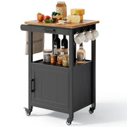 Rolling Kitchen Island Cart with Drawer & Storage Cabinet