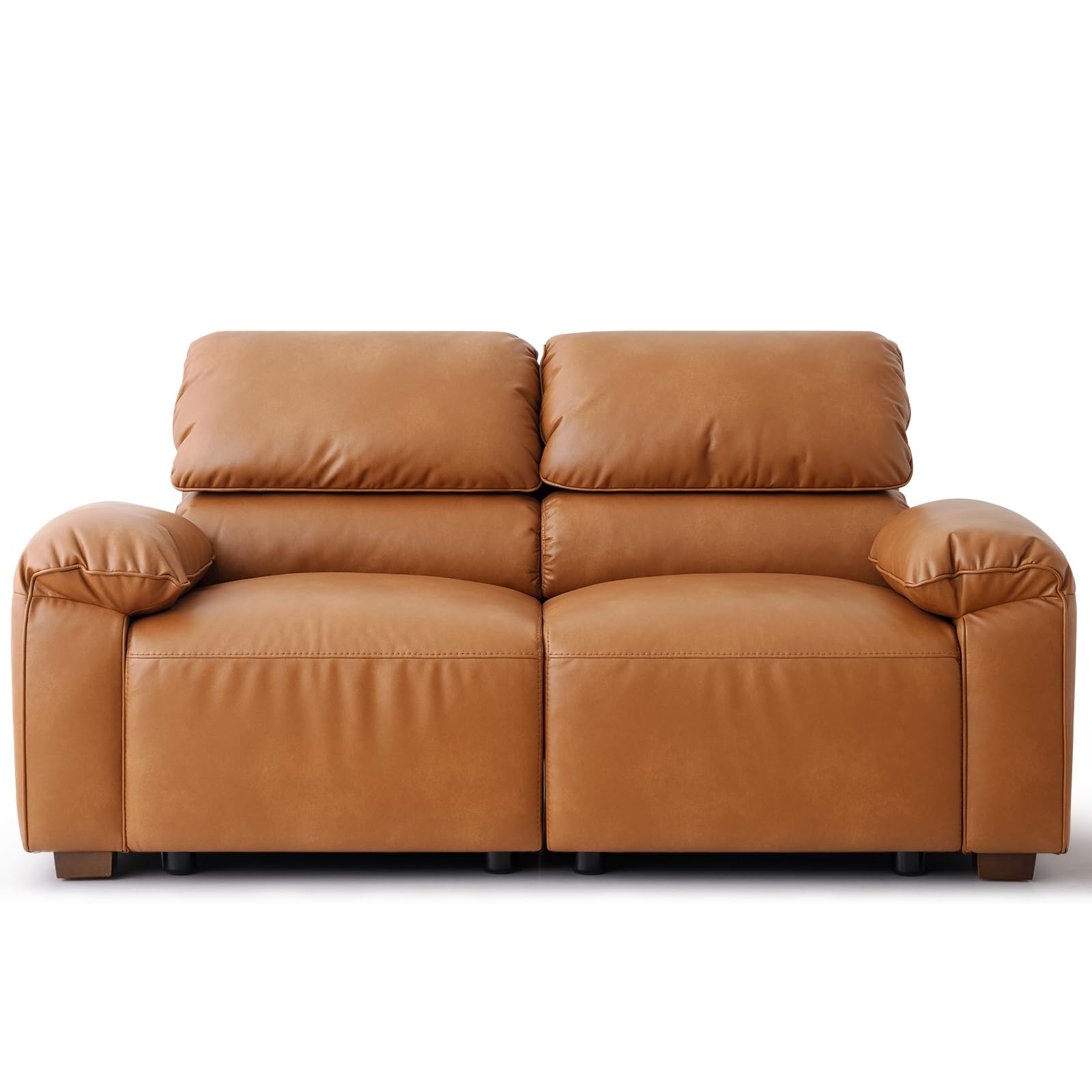 PU Leather Loveseat Sofa with Deep Seats & Wide Arms