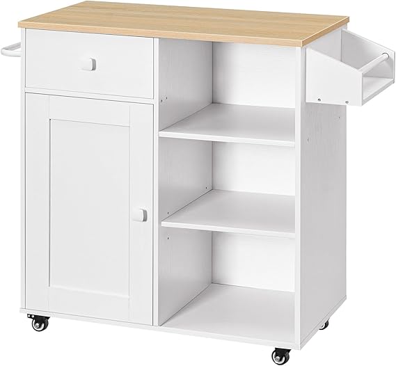 Rolling Kitchen Island Cart with Storage