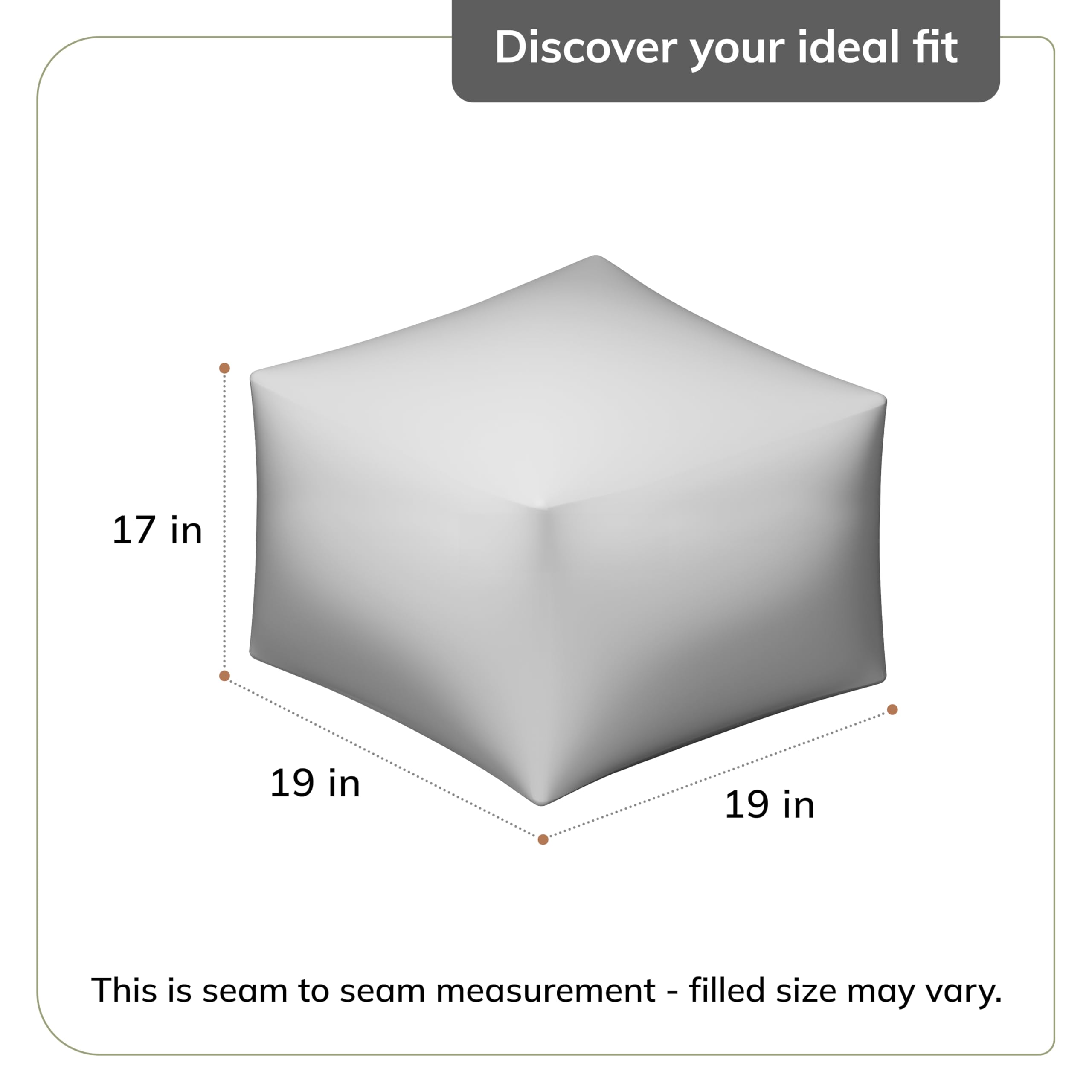Anji Mountain Pouf Ottoman Foot Rest, Handmade Ottoman Pouf, Comfortable Foot Stool, Decorative Floor Seating for Living Room Decor, Bedroom & Home Décor Accent - Warm Gray