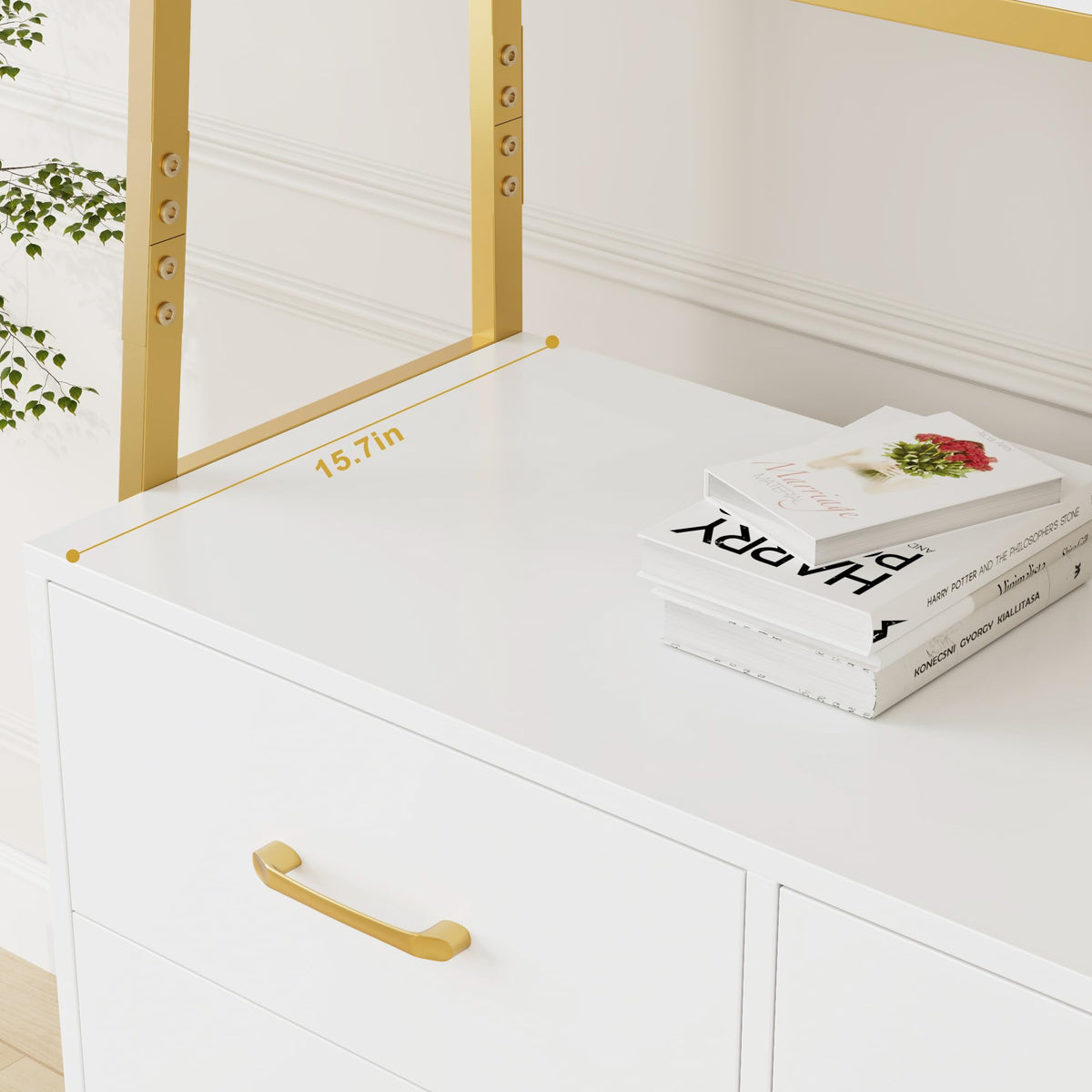 Ladder Bookshelf with Drawers