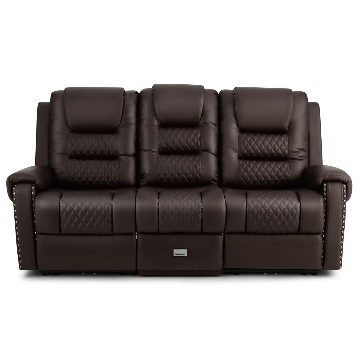 3 Seat Power Loveseat Recliner Sofa, Home Theater Seating with Massage Heat