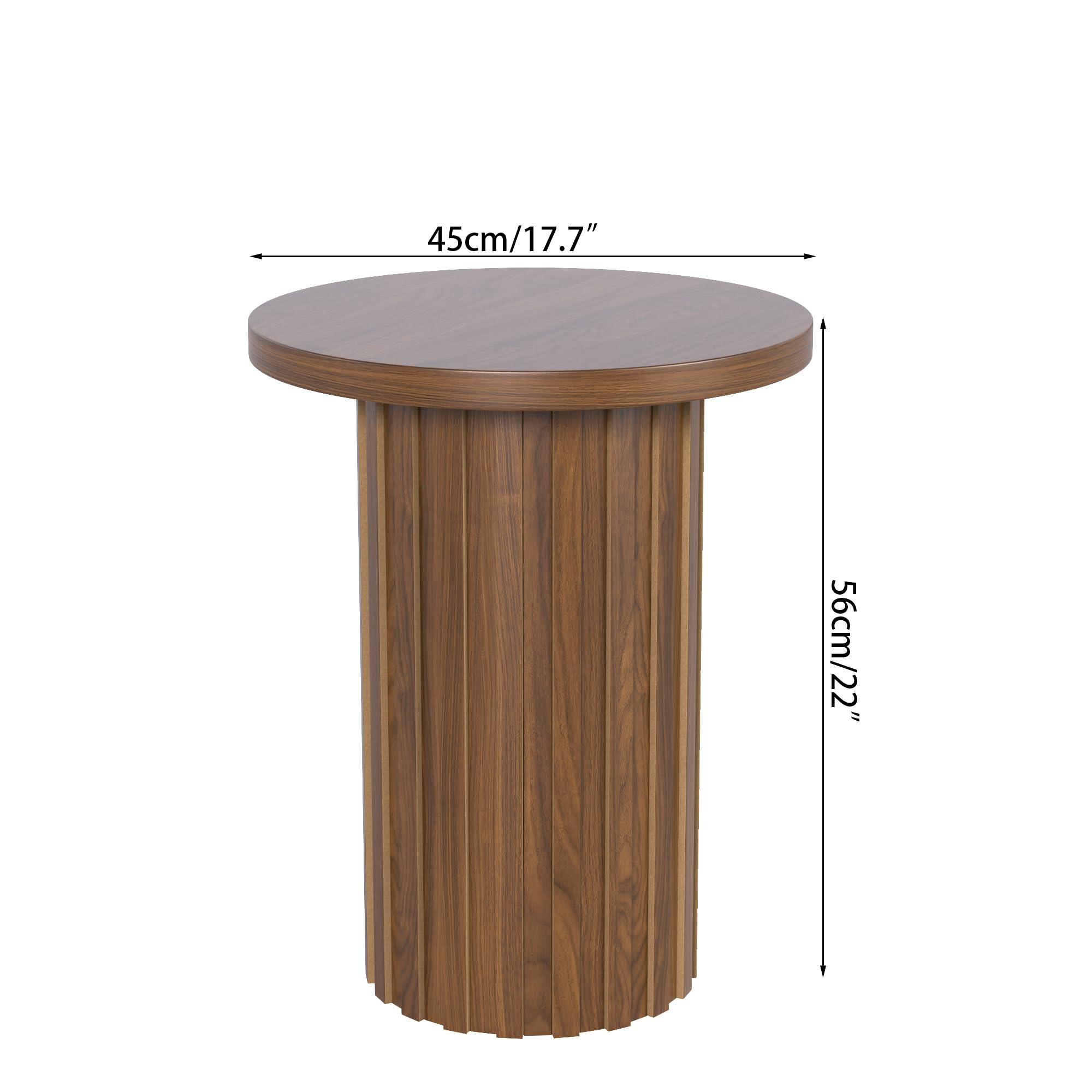 Fluted Round End Table