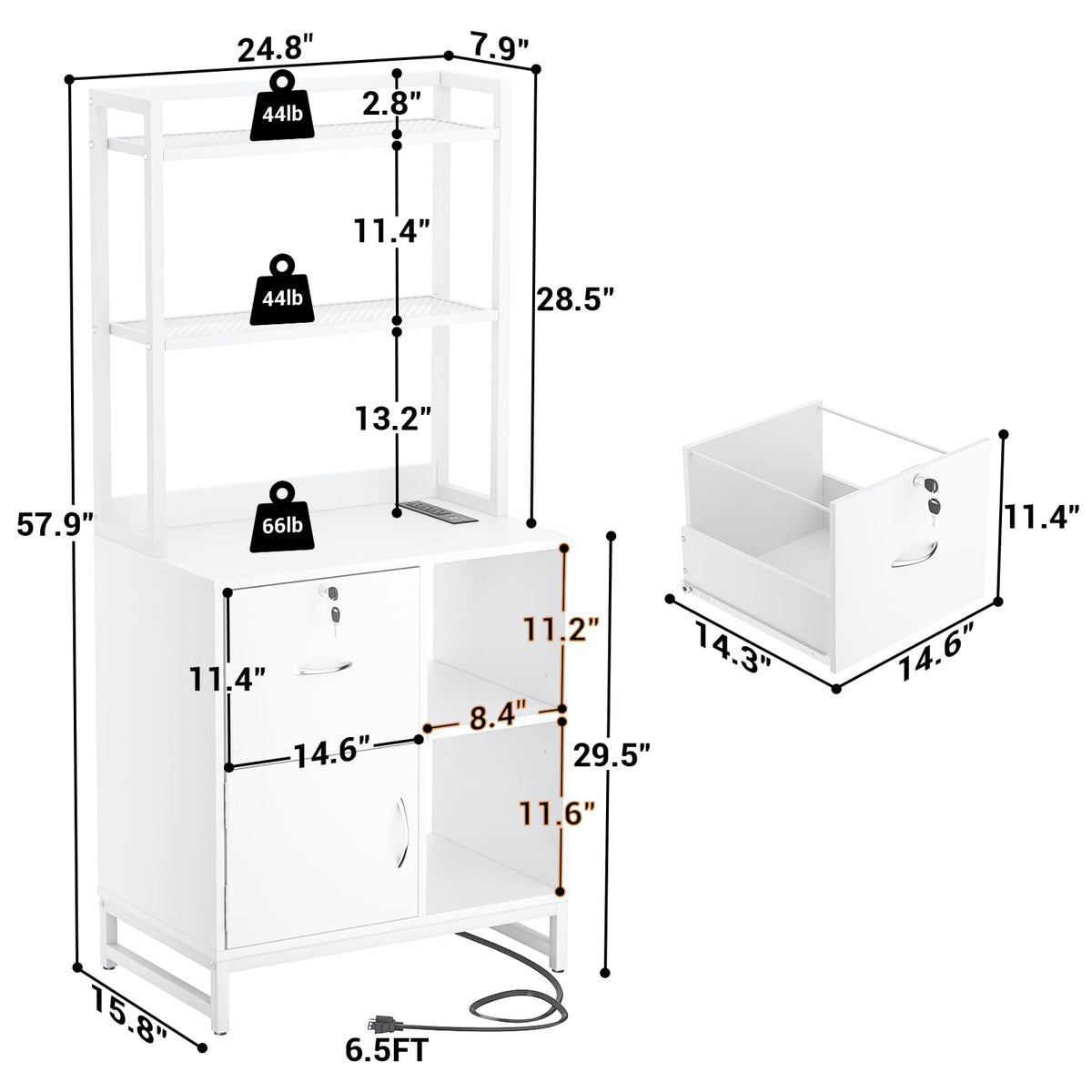 Vertical Filing Cabinet with Bookshelf