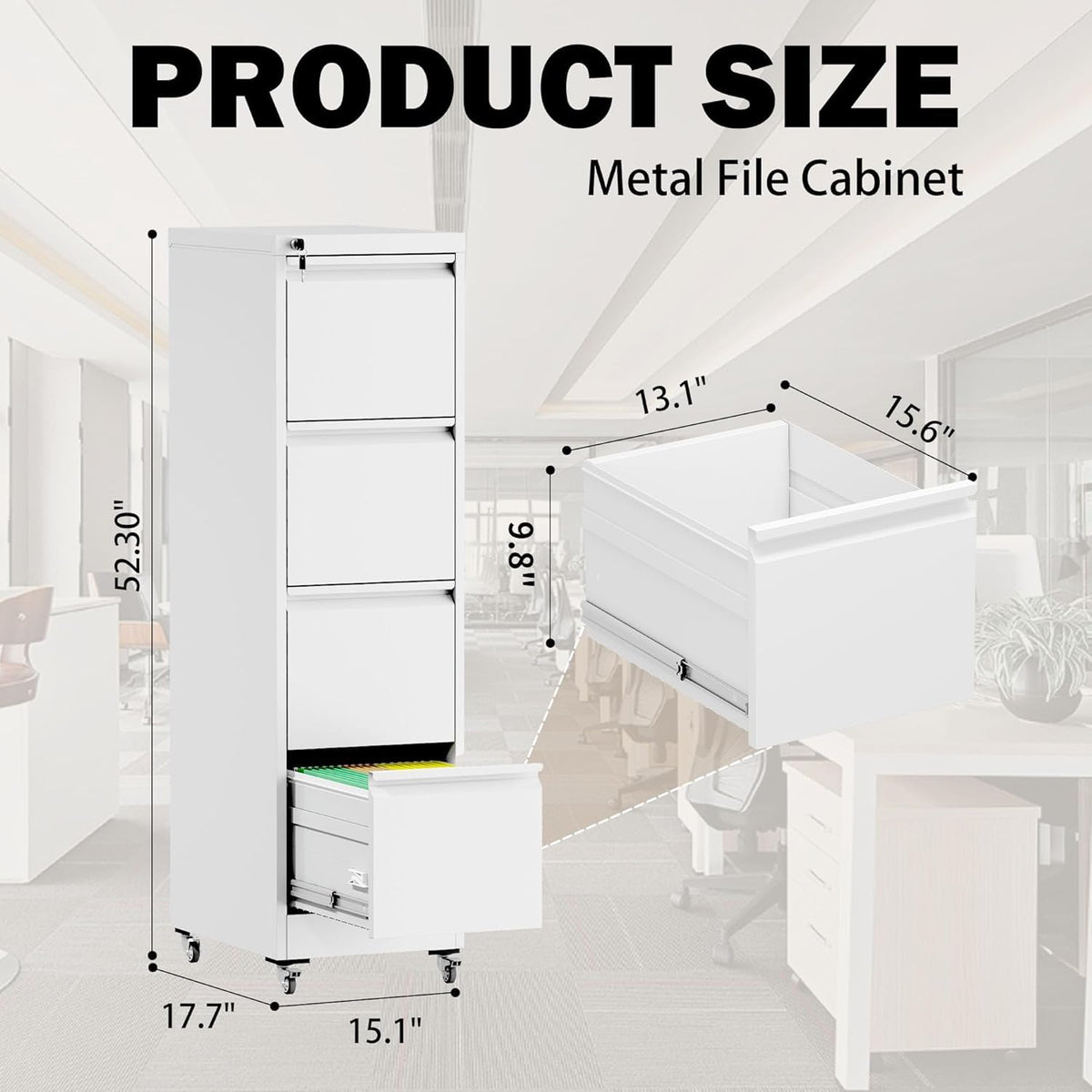 Mobile Steel Filing Cabinet
