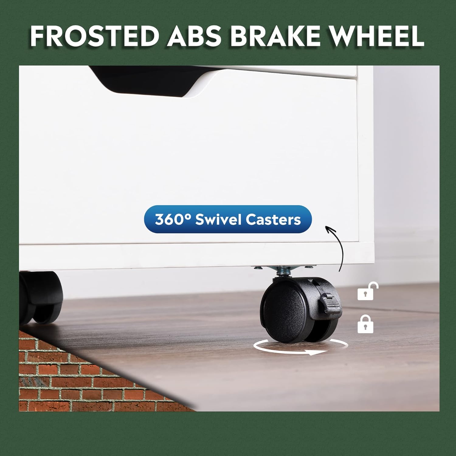 5-Drawer Storage Cabinet with Wheels & Adjustable Shelf