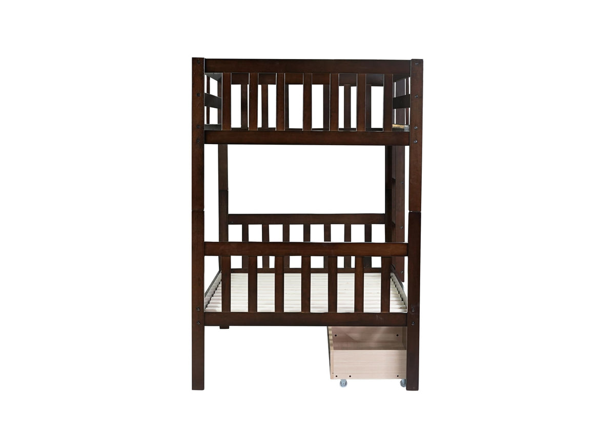 Twin Bunk Bed with Storage Drawers