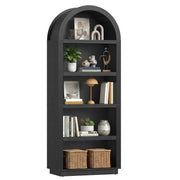 76" Arched Bookshelf 5-Tier with Adjustable Shelves