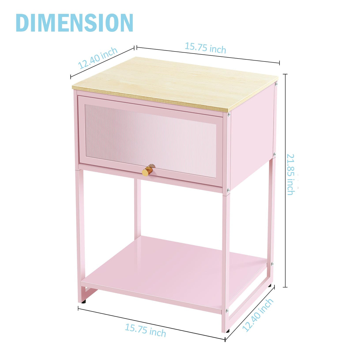 Pink Storage Nightstand