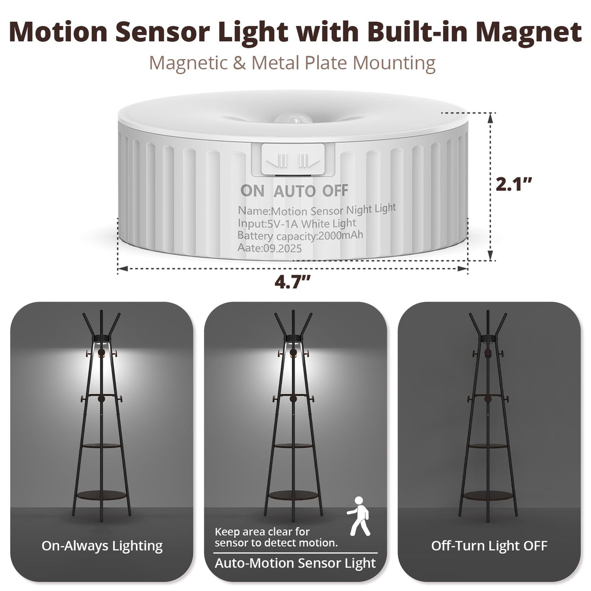 Coat Rack with Sensor Light