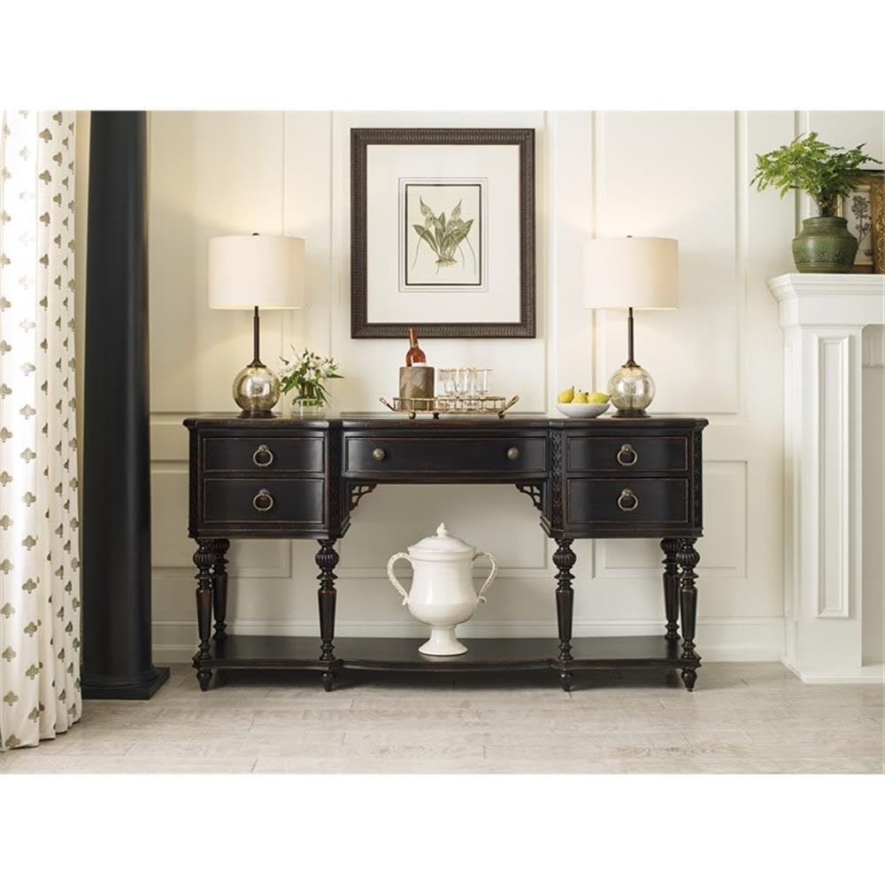 Hooker Furniture Charleston Five-Drawer Wood Server in Black Cherry Finish