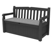70-Gallon Outdoor Resin Storage Bench Deck Box | Seats 2-3