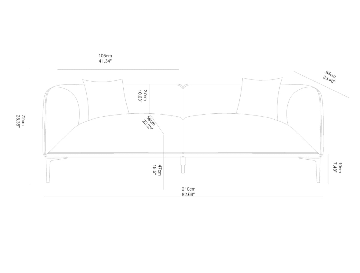 Modern Boucle 3-Seater Sofa