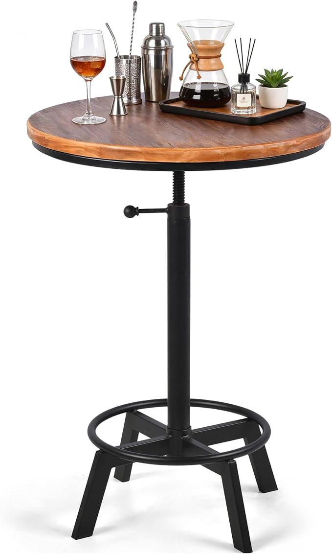 Round Bar Table & Counter Stool Set, 3-Piece