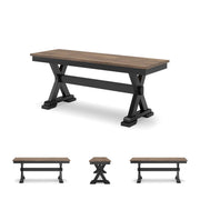 Farmhouse Dining Bench – Dark Brown & Black