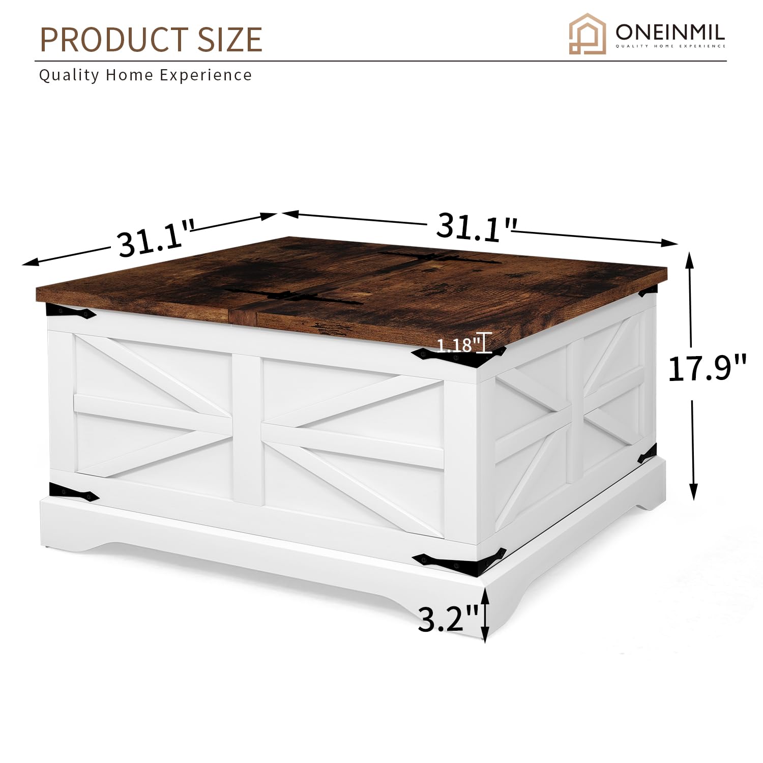 3-Piece Farmhouse Coffee & Side Table Set with Storage