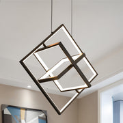 Modern LED Square Chandelier – Dimmable, DIY Adjustable