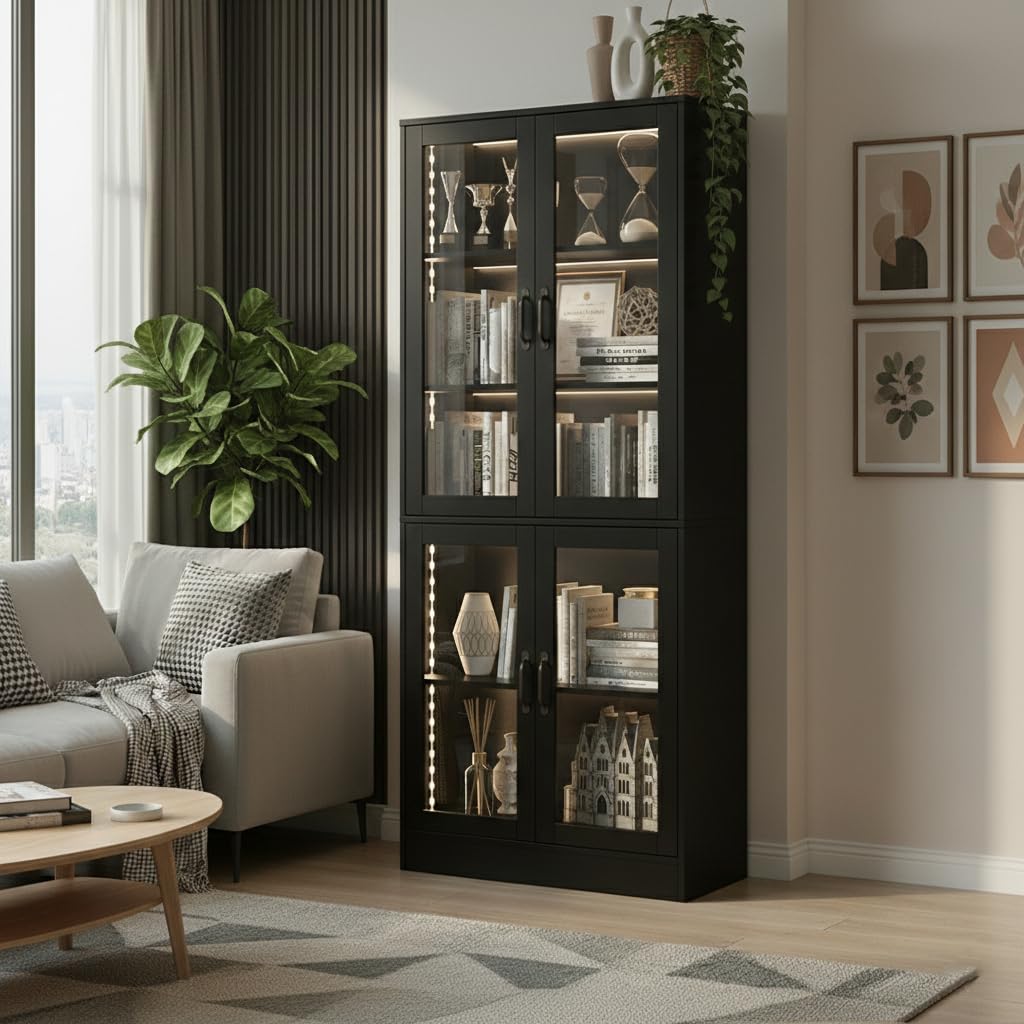 5-Tier LED Display Cabinet