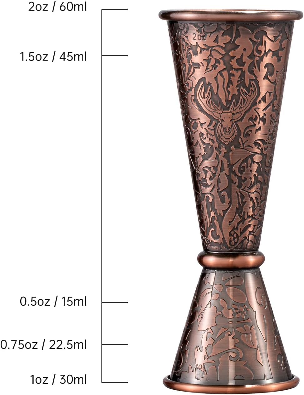 Sky Fish 3D Etched 18-Piece Bartender Kit Stainless Steel Boston Cocktail Shaker Set Copper Plated Bartending Tools Suit for Bar Tools Set Mixology Enthusiasts, Professional Bartenders and Home Drink