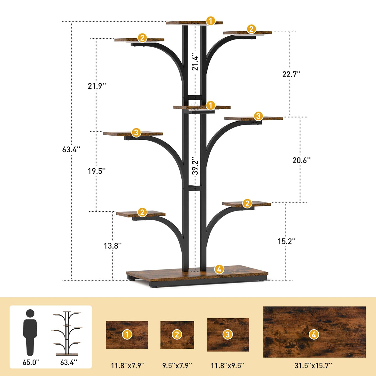 Plant Stand Indoor with Grow Light,9 Tiered 64" Tall Corner Plant Shelf