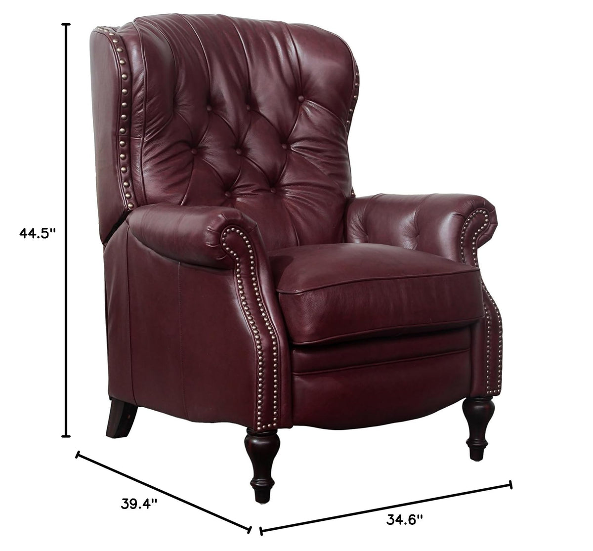 Wine Leather Recliner
