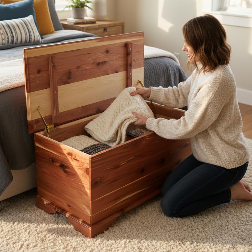 Aromatic Cedar Blanket & Storage Chest